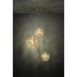 Skoura 3 Light Pendant - Black & Brass