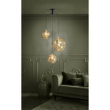 Skoura 3 Light Pendant - Black & Brass