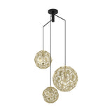 Skoura 3 Light Pendant - Black & Brass