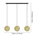 Skoura Linear Pendant Light - Black & Brass