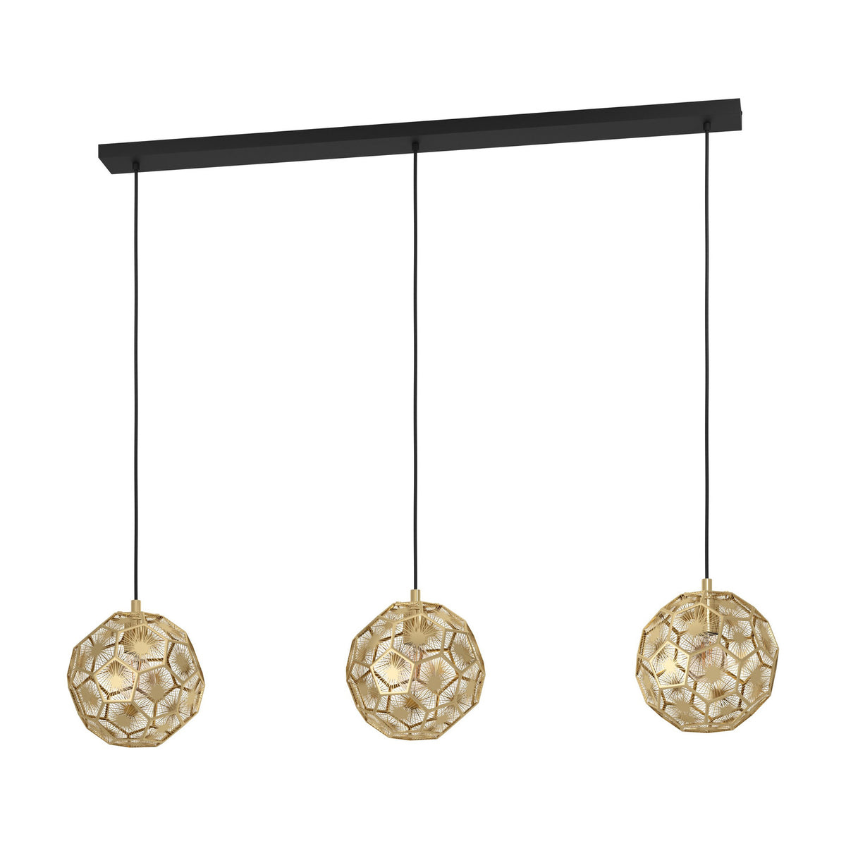 Skoura Linear Pendant Light - Black & Brass
