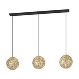 Skoura Linear Pendant Light - Black & Brass
