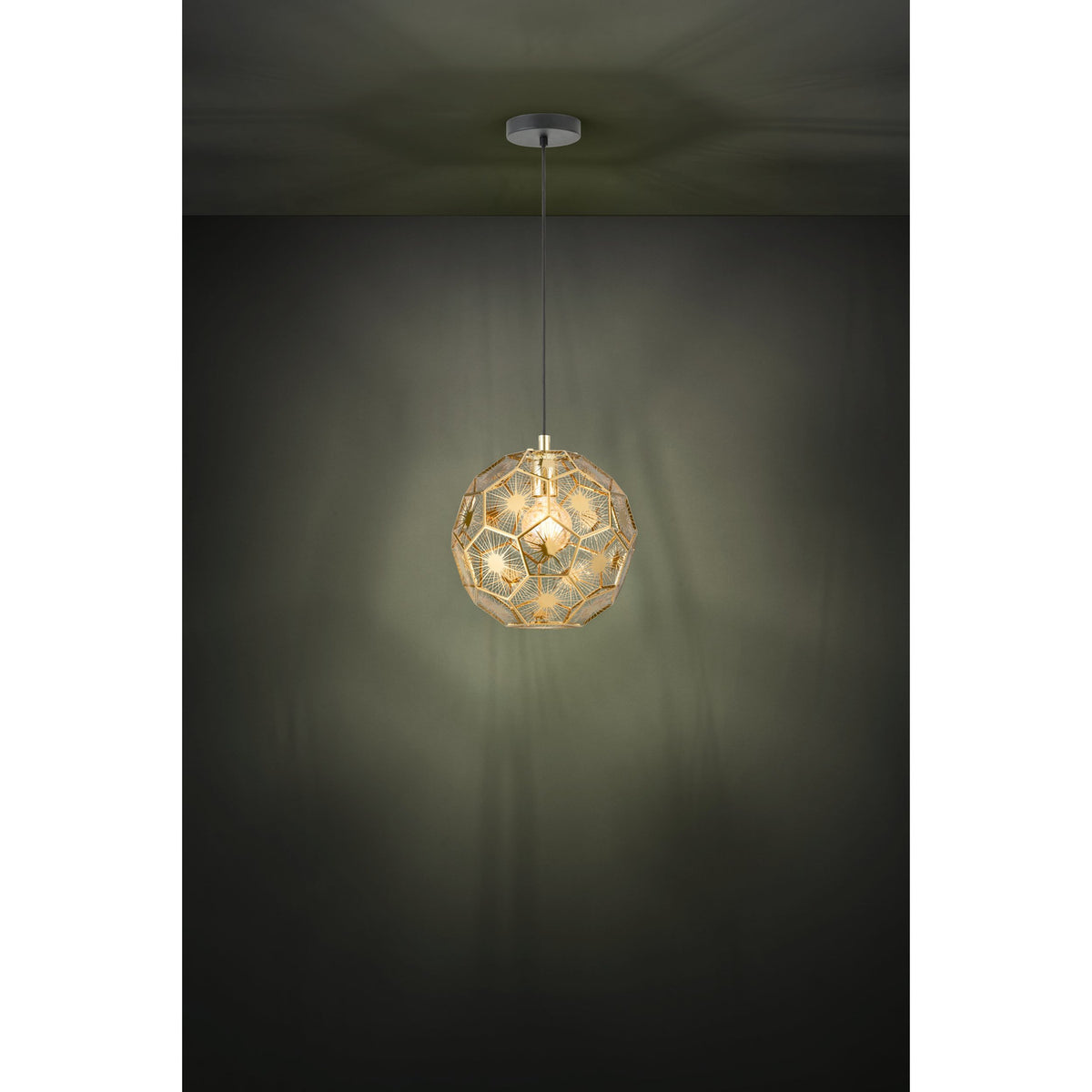 Skoura Pendant Light 30cm - Black & Brass