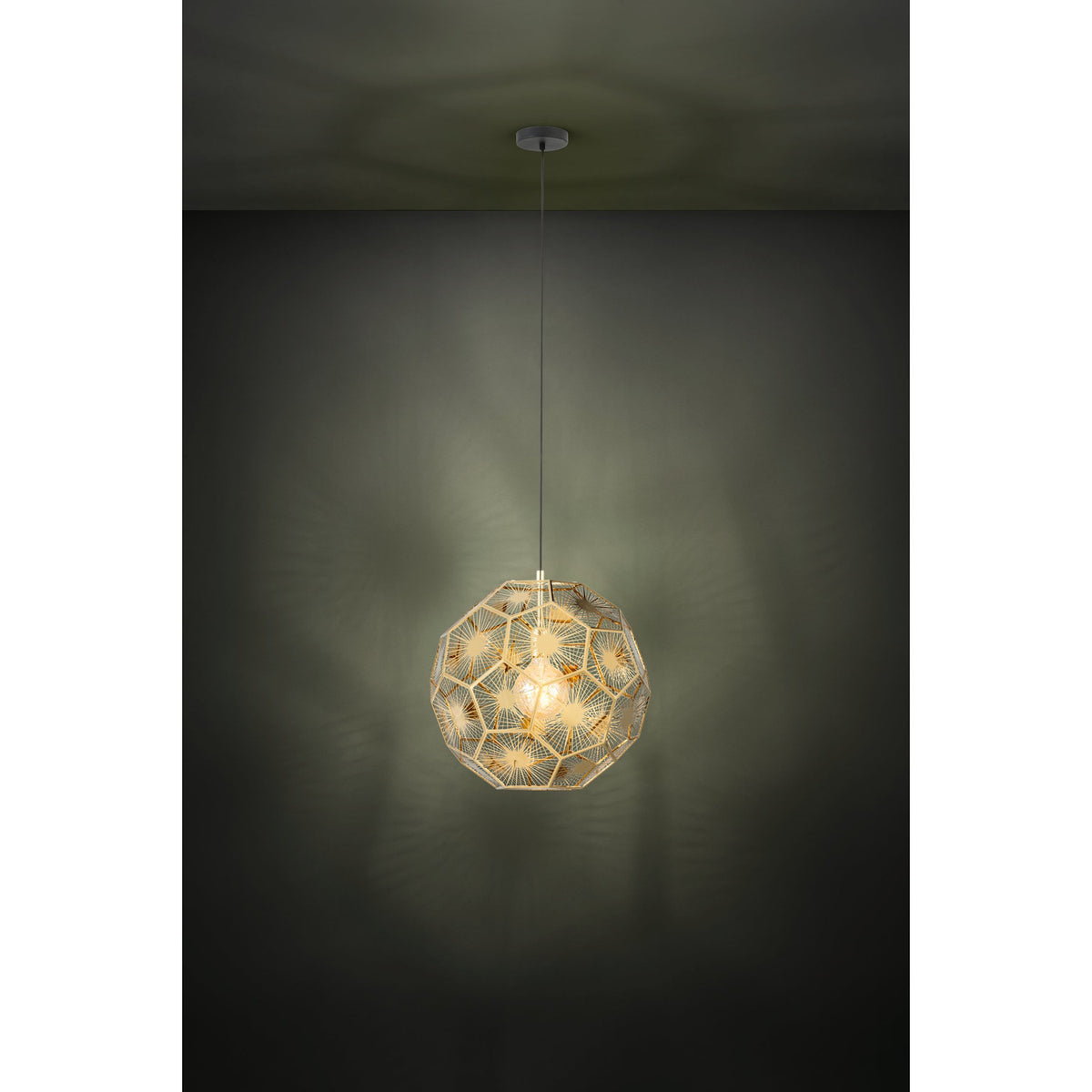 Skoura Pendant Light 50cm - Black & Brass