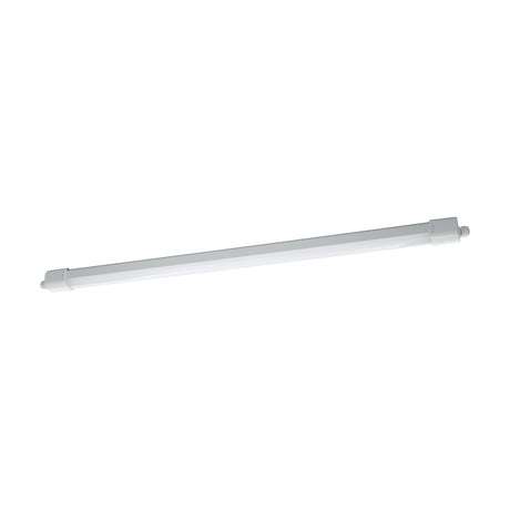 Slim Sensor LED Flush Ceiling Light, 113cm, white plastic body with linear diffuser, shown against a plain white background.