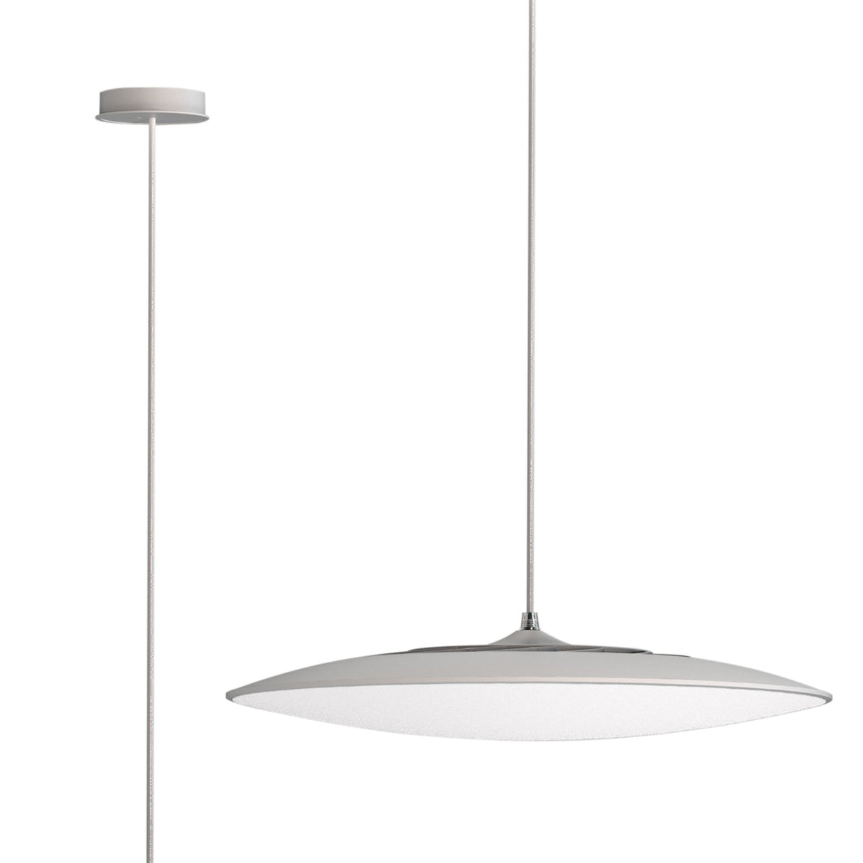 Slim 46cm Round LED Pendant Light 50W 3000K - White