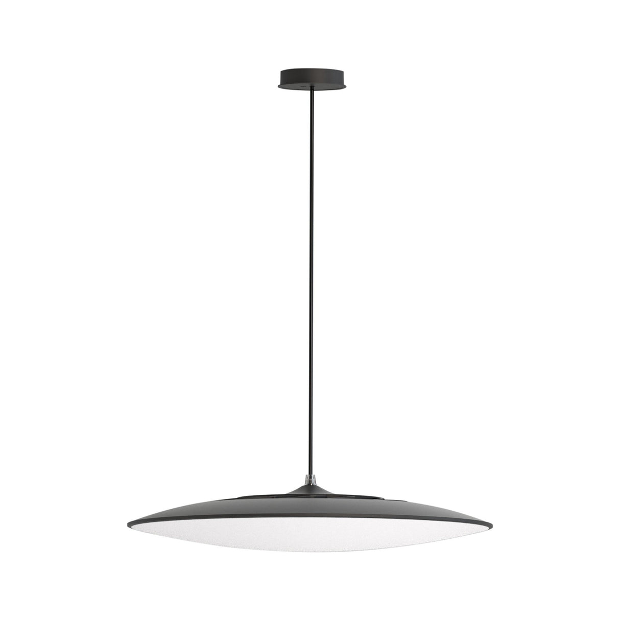 Slim 46cm Round LED Pendant Light 50W 3000K - Black