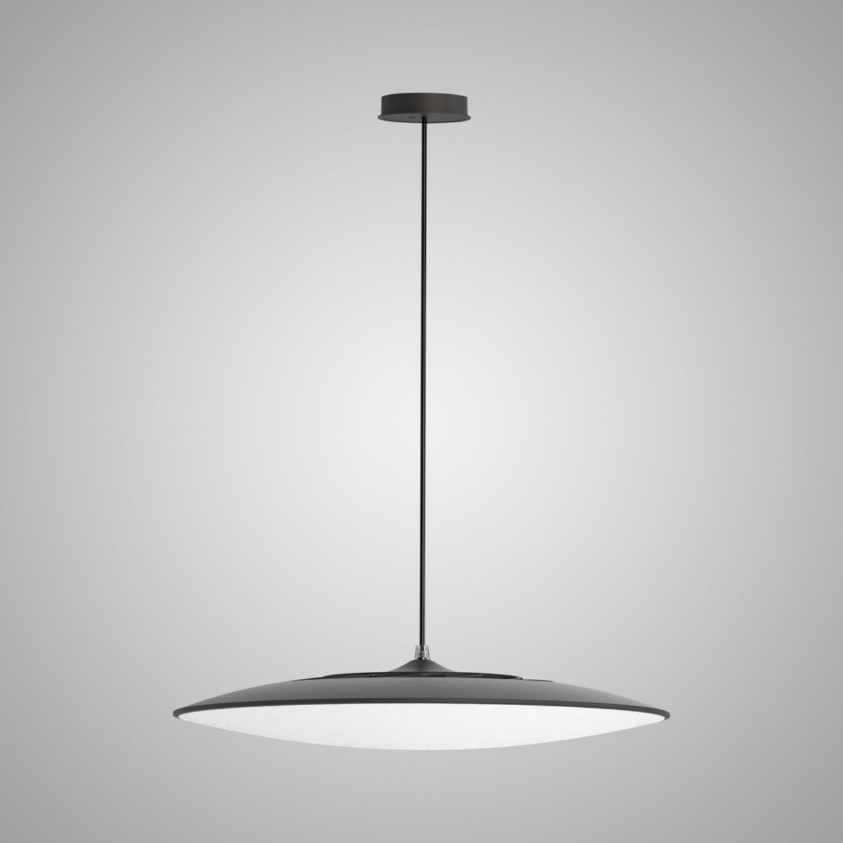 Slim 46cm Round LED Pendant Light 50W 3000K - Black