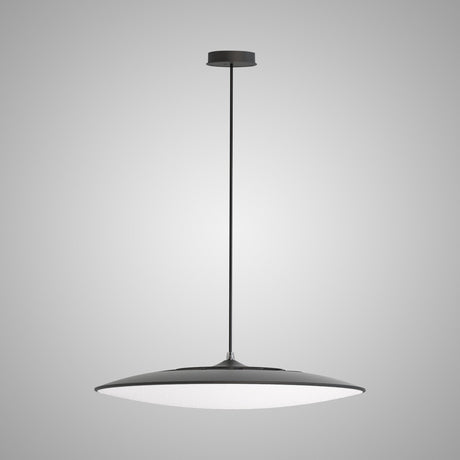 Slim 46cm Round LED Pendant Light 50W 3000K - Black
