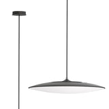 Slim 46cm Round LED Pendant Light 50W 4000K - Black