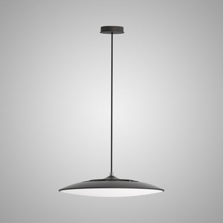 Slim 25cm Round LED Pendant Light 16W 3000K - Black