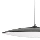 Slim 25cm Round LED Pendant Light 16W 4000K - Black