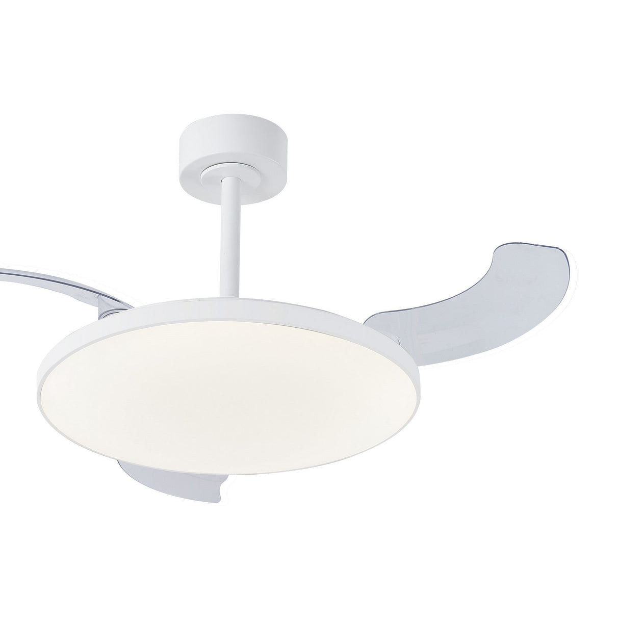 Slim CCT Dimmable LED Ceiling Fan Light With Remote Control - White