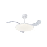 Slim CCT Dimmable LED Ceiling Fan Light With Remote Control - White
