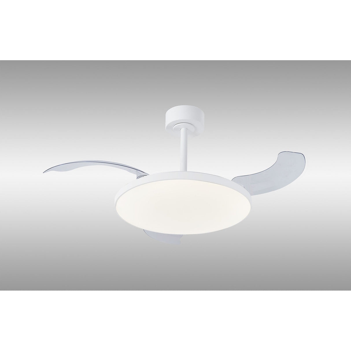 Slim CCT Dimmable LED Ceiling Fan Light With Remote Control - White