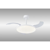 Slim CCT Dimmable LED Ceiling Fan Light With Remote Control - White