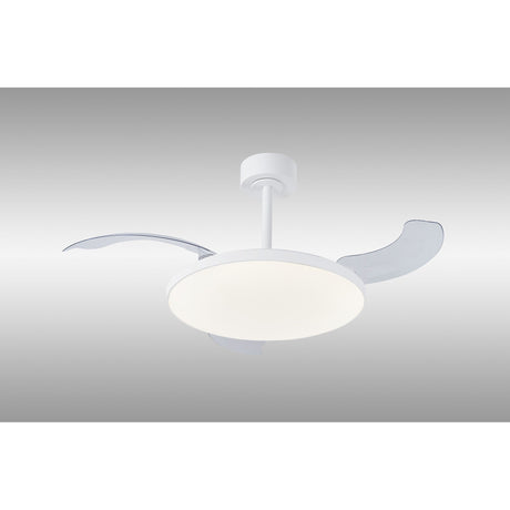 Slim CCT Dimmable LED Ceiling Fan Light With Remote Control - White