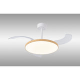 Slim CCT Dimmable LED Ceiling Fan Light With Remote Control - White/Brown