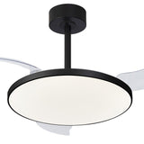 Slim CCT Dimmable LED Ceiling Fan Light With Remote Control - Black
