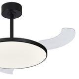 Slim CCT Dimmable LED Ceiling Fan Light With Remote Control - Black