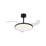 Slim CCT Dimmable LED Ceiling Fan Light With Remote Control - Black