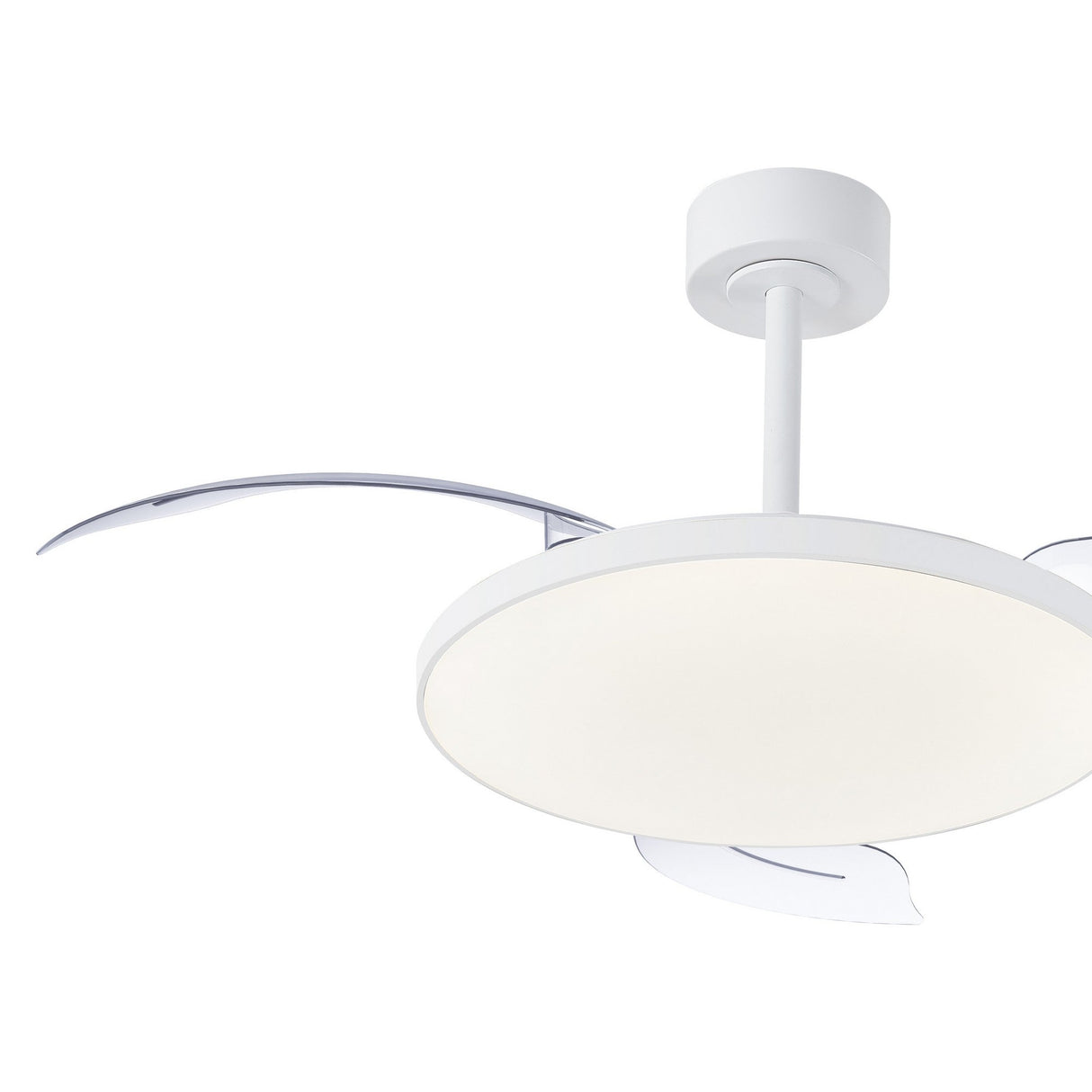 Slim Mini CCT Dimmable LED Ceiling Fan Light With Remote Control - White