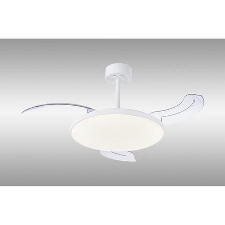 Slim Mini CCT Dimmable LED Ceiling Fan Light With Remote Control - White