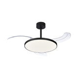 Slim Mini CCT Dimmable LED Ceiling Fan Light With Remote Control - Black