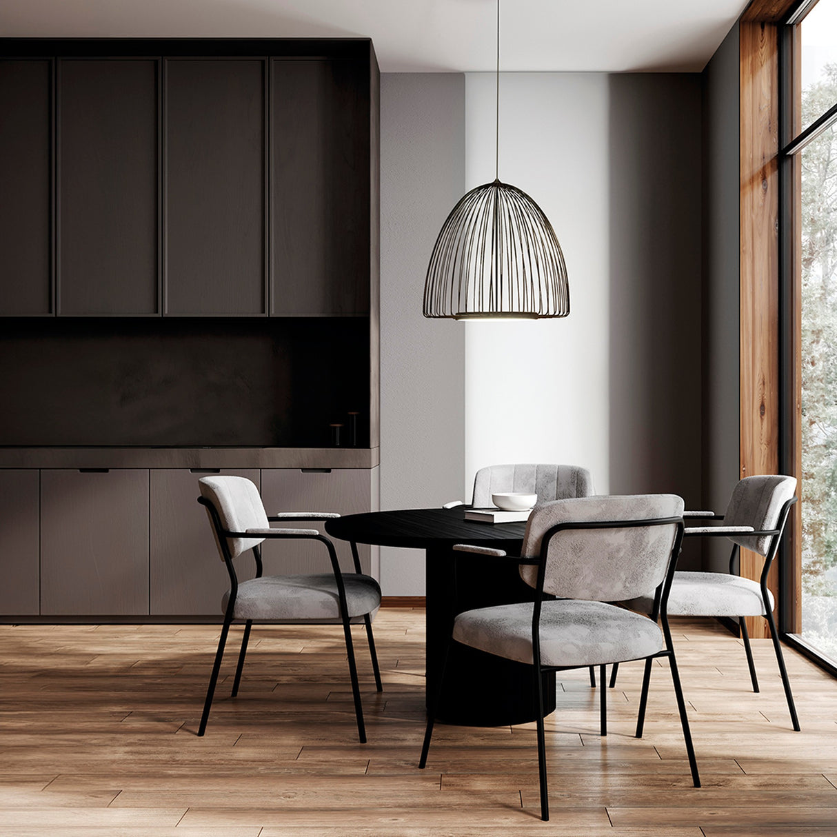 Smart 46cm LED Pendant Light 43W 3000K - Sand Black