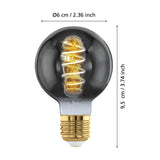 Smoked Dimmable LED Bulb E27 4W 100lm Warm White 6cm