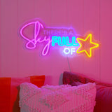 There's a Sky Full of Stars Neon Metal Wall Sign with USB