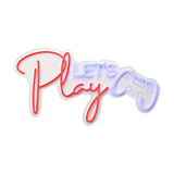 Let's Play Neon USB Metal Wall Light-Up Decoration - Red & Blue