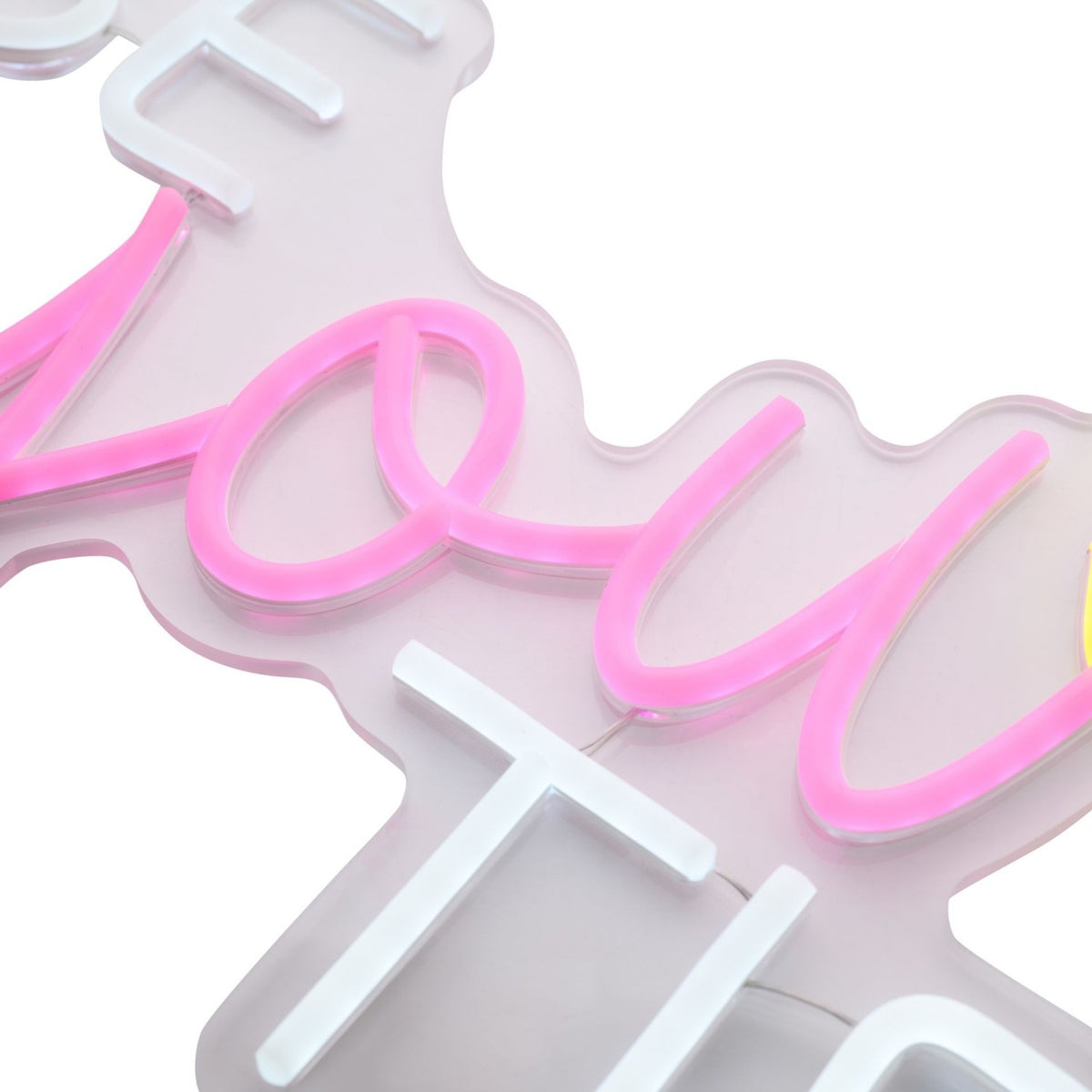 Be You Tiful USB Neon Sign Metal Wall Light-Up Decoration - Pink