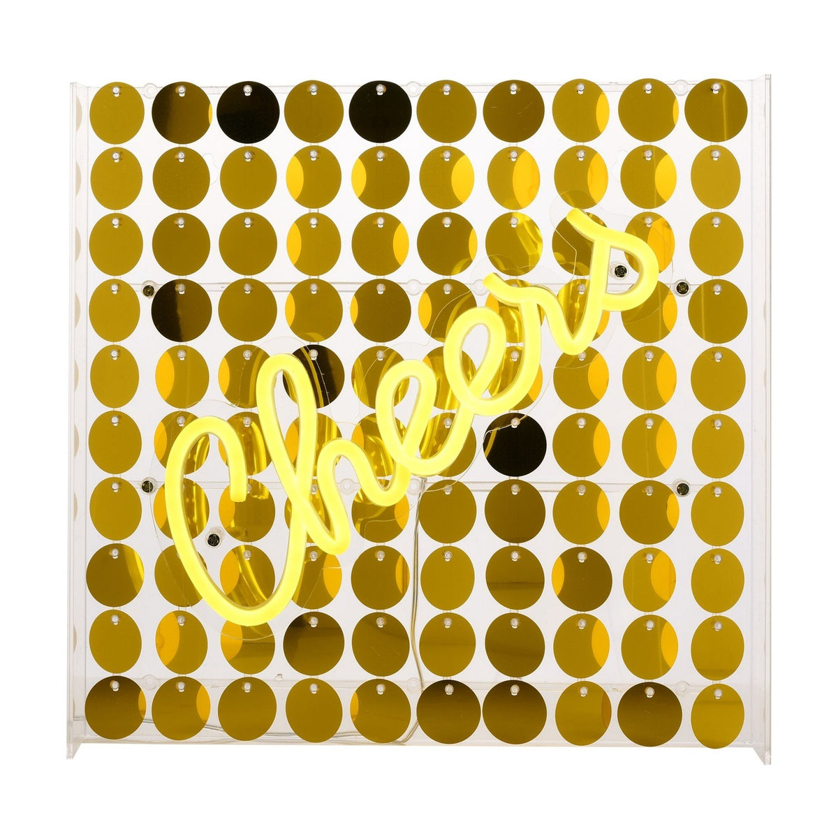 Cheers Neon Wall or Mantel Metal Light-Up Decoration - Yellow