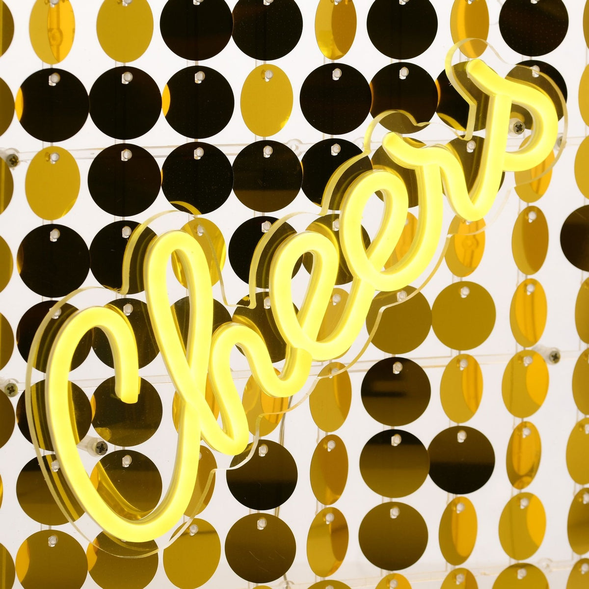 Cheers Neon Wall or Mantel Metal Light-Up Decoration - Yellow