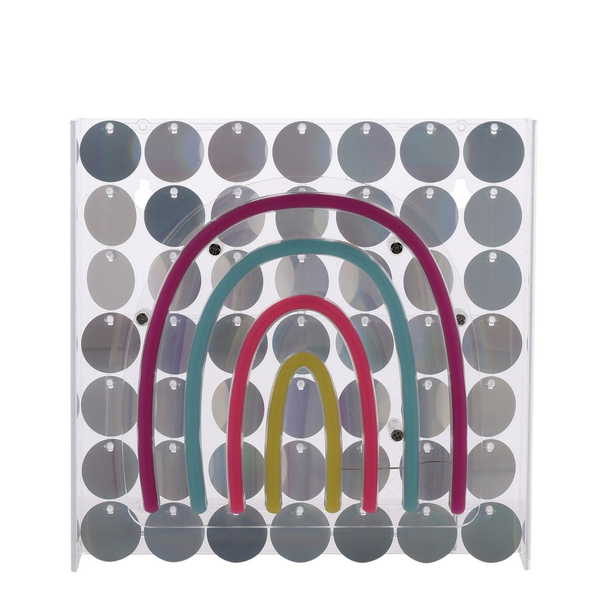 Rainbow Neon Wall or Mantel Sign Metal Light-Up Decoration