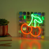 Cherries Neon Wall or Mantel Sign Metal Light-Up Decoration