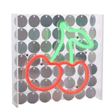 Cherries Neon Wall or Mantel Sign Metal Light-Up Decoration