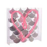 Neon Heart Sign Wall or Mantel Metal Light-Up Decoration - Pink