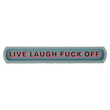 Live Laugh F Off Recessed Wooden Wall Sign Plaque - Blue