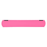Pink wooden hanging wall plaque with rounded ends, recessed centre panel, and two hanging brackets visible on the reverse, shown on a plain white background.