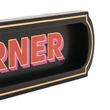 Pisshead Corner Wall Sign Wooden Plaque with Gold Border - Black