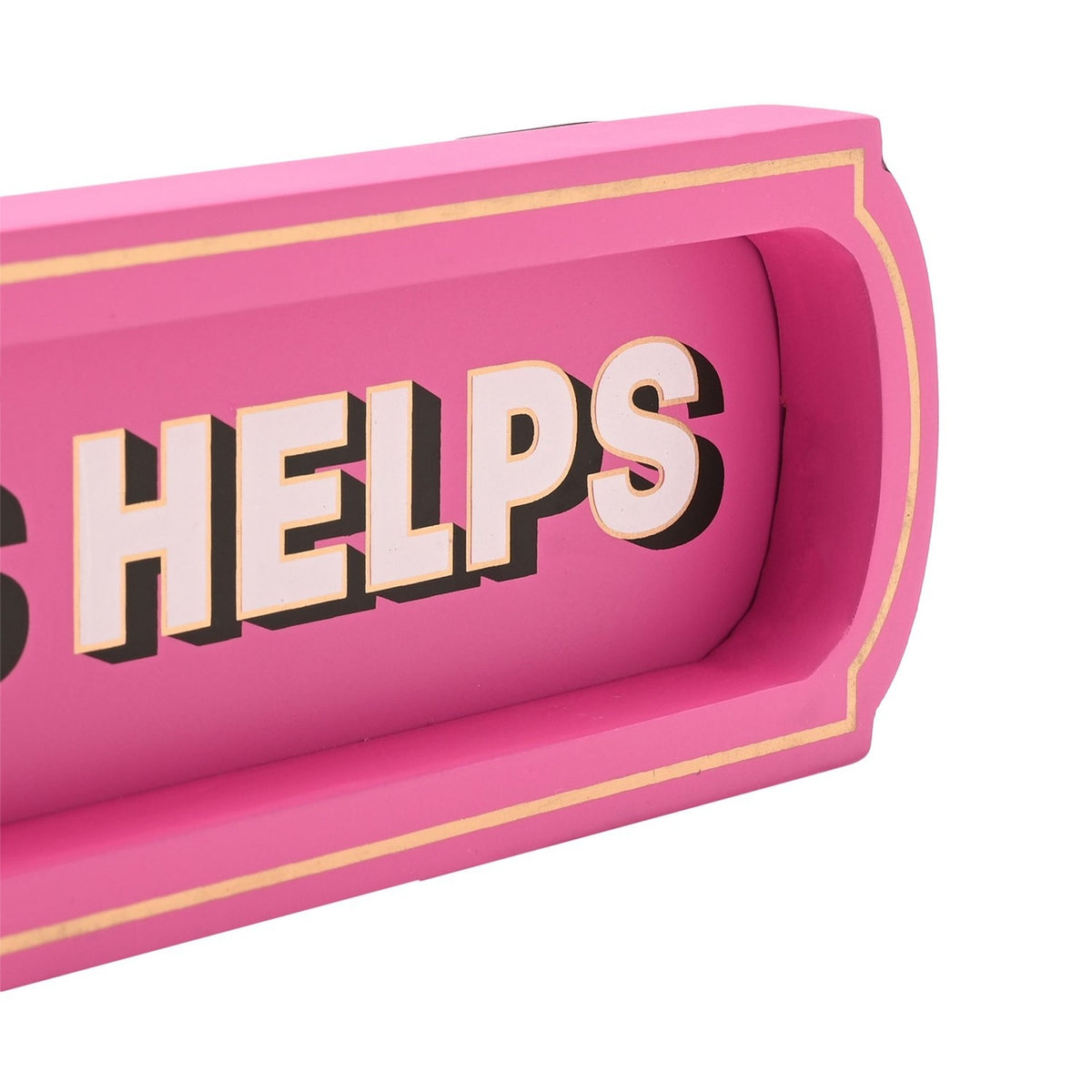 Swearing Always Helps Hanging Wooden Wall Sign Plaque - Pink