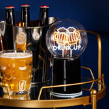 Drink Up LED Neon Ceramic Table Lamp 22cm - Black & Clear