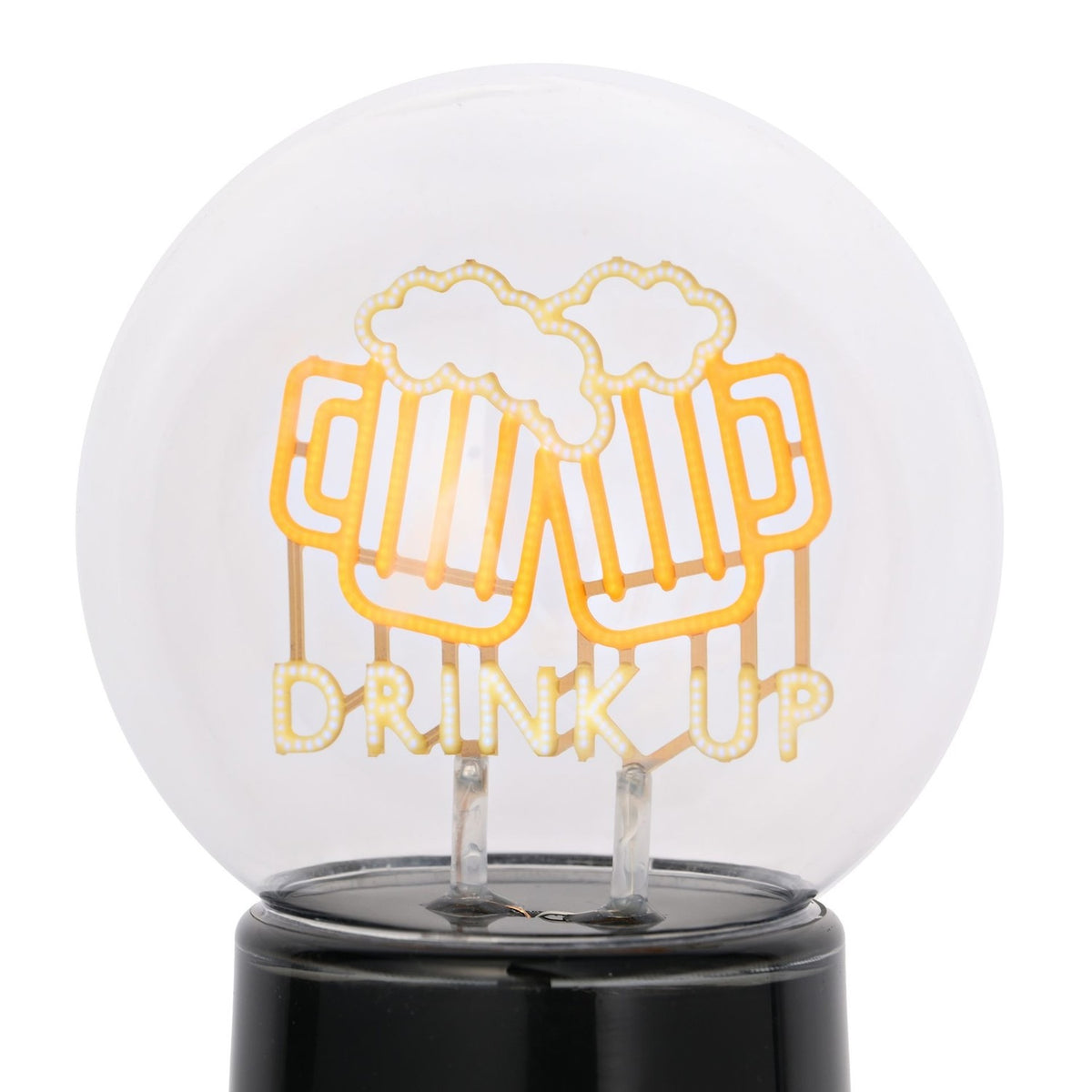 Drink Up LED Neon Ceramic Table Lamp 22cm - Black & Clear
