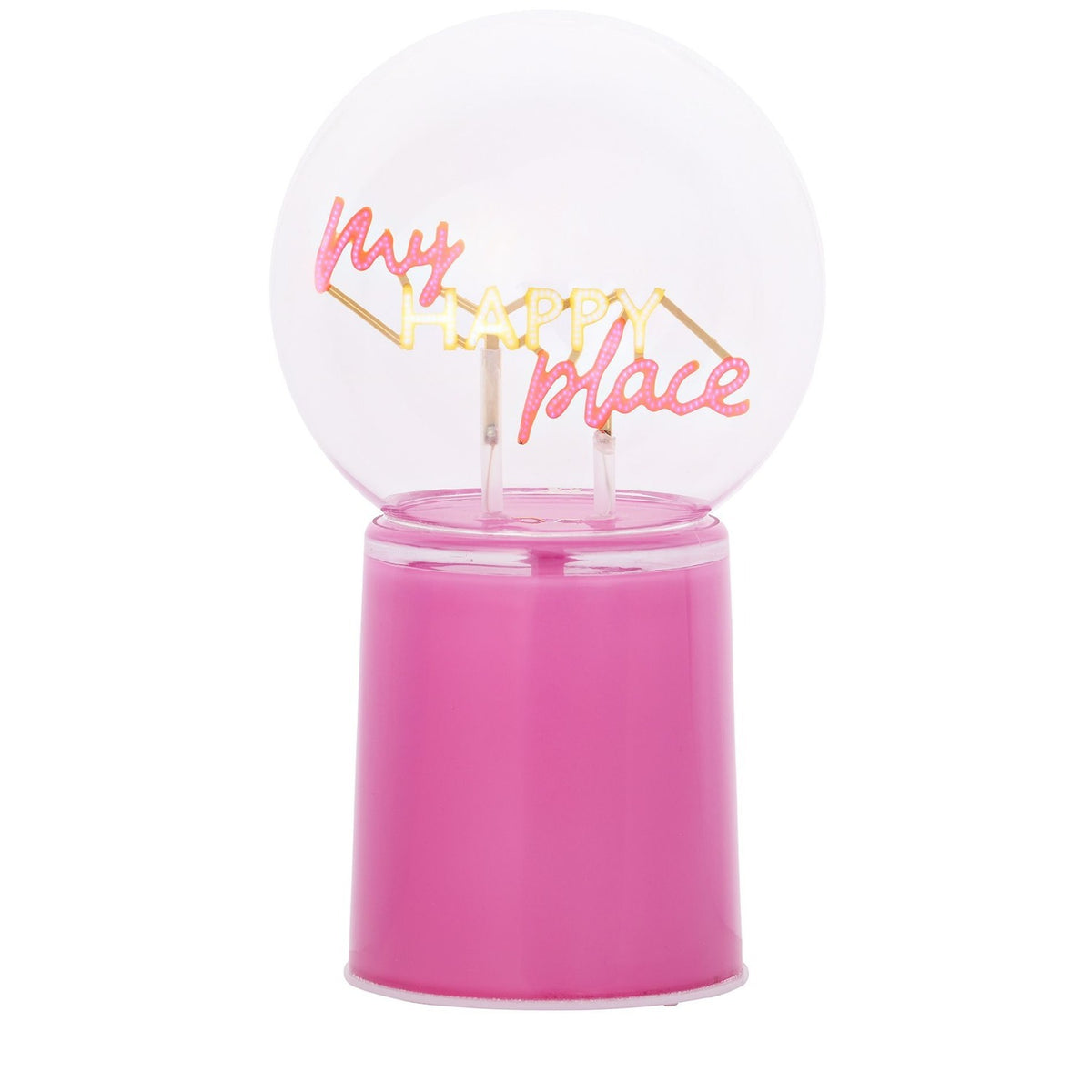 My Happy Place Round LED Neon Ceramic Table Lamp 22cm - Pink