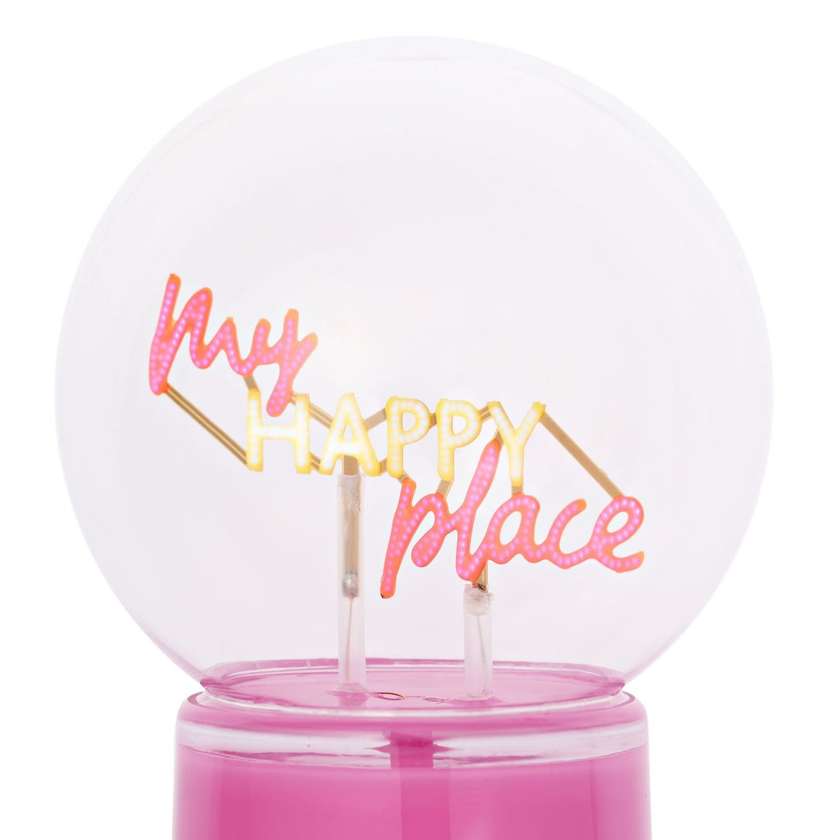 My Happy Place Round LED Neon Ceramic Table Lamp 22cm - Pink