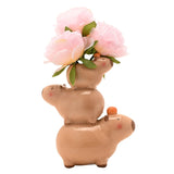 Three Capybara Stack Glossy Ceramic Flower Vase - Brown