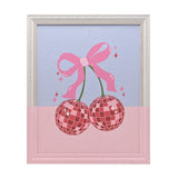 Disco Cherry and Bow Painting Ornate Framed Metal Wall Art