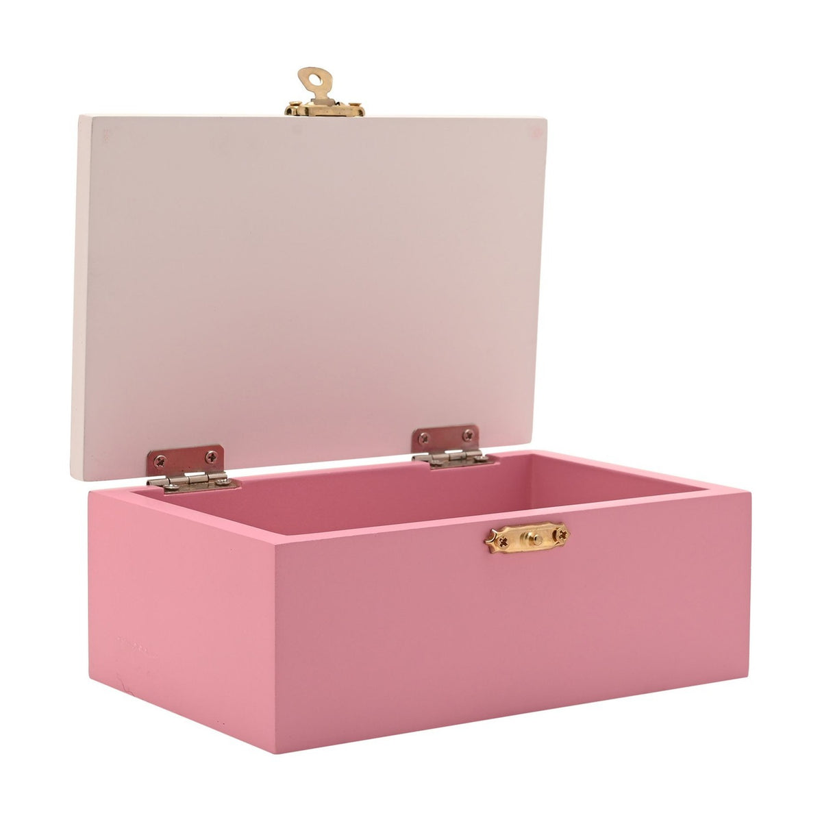 Chequerboard Smile Metal and MDF Hinged Trinket Box - Pink